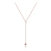 Naszyjniki - Naszyjnik srebrny Hariet z kulką i krawatką - rose gold - miniaturka - grafika 1