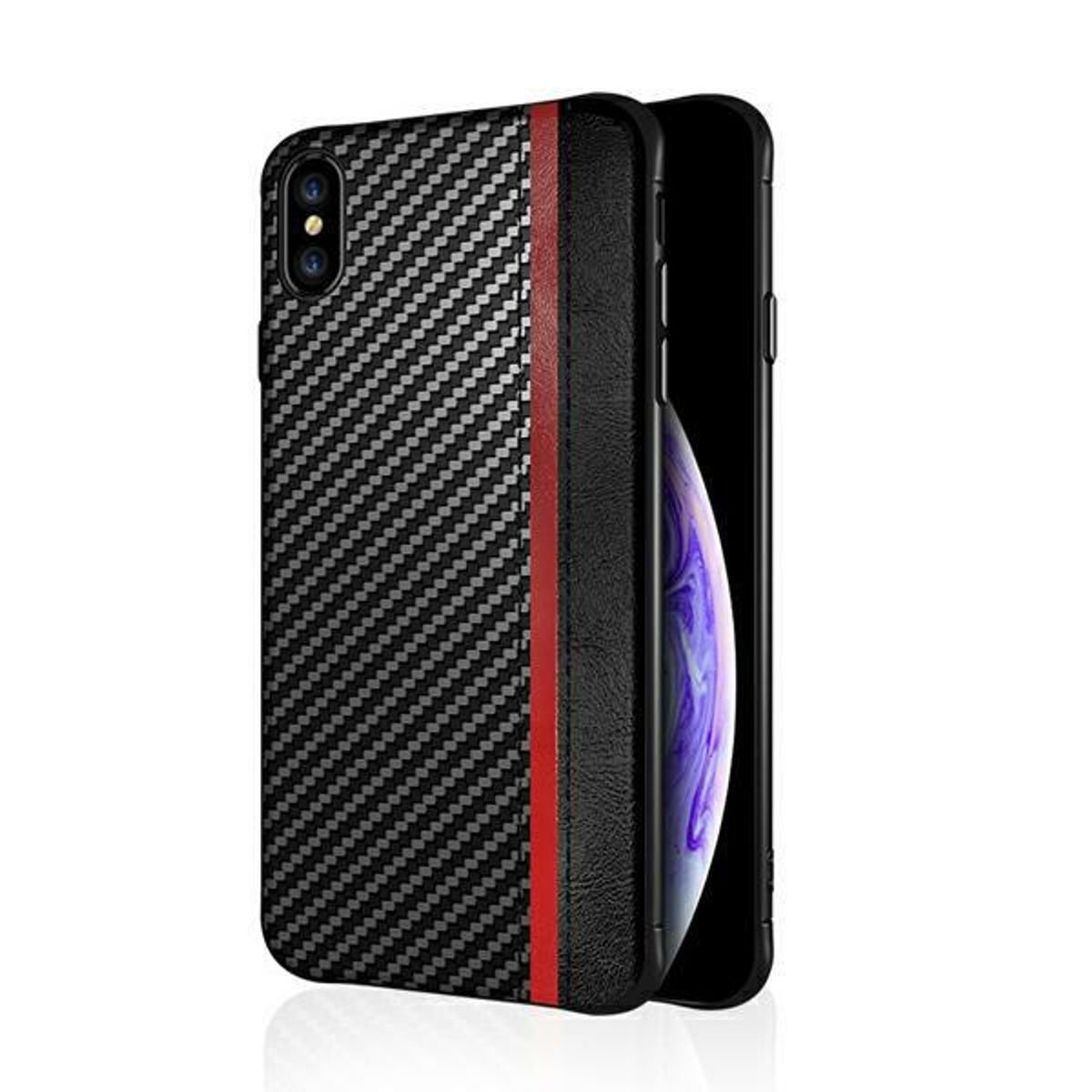 Etui na telefon komórkowy Samsung Galaxy A71 obudowa powłoka o wyglądzie karbonu zderzak czarny