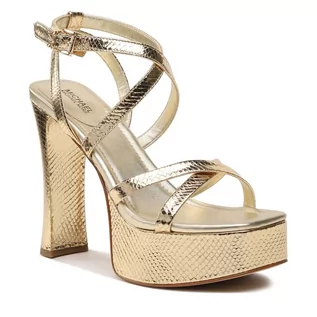 Sandały damskie - Sandały MICHAEL Michael Kors Paola Platform Sandal 40S3PLHS1M Pale Gold - grafika 1