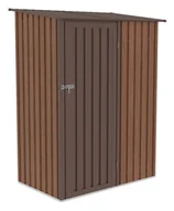 Altany ogrodowe - Szopa narzędziowa KENT 143x89cm Walnut, stalowa, wentylowana, funkcjonalny domek na narzędzia i akcesoria ogrodowe Hardmaister - miniaturka - grafika 1