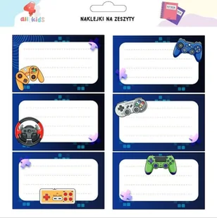 Naklejki na szafkę i zeszyt Pad Gra - Etykiety samoprzylepne i bloki etykiet - miniaturka - grafika 1