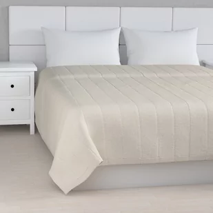Dekoria Narzuta pikowana w pasy melanż szaro-beżowy szer.260 × dł.210 cm Loneta 500-133-65 - Narzuty - miniaturka - grafika 1