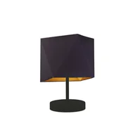 Lampy stojące - Czarna lampka nocna z abażurem ze złotym wnętrzem PASADENA GOLD - miniaturka - grafika 1