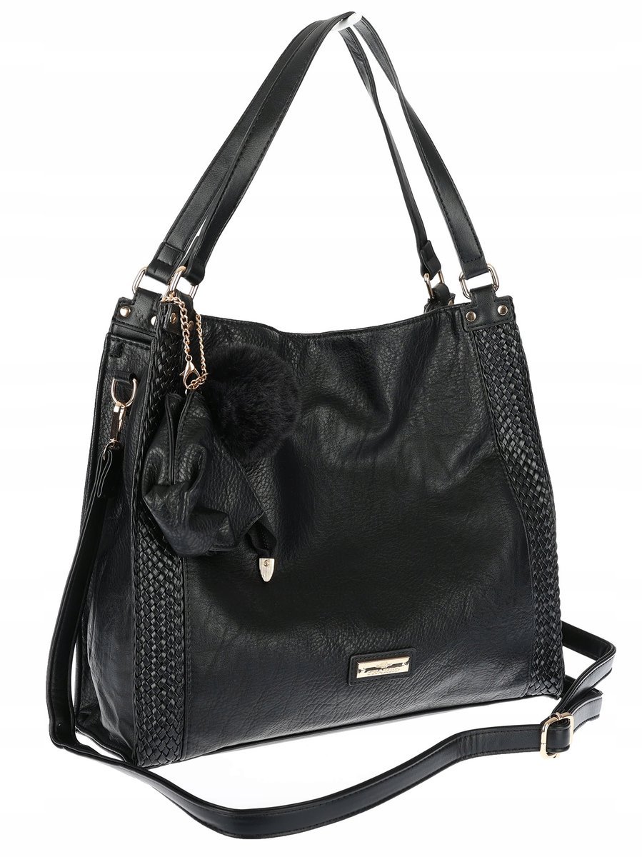 Torebka Damska Shopperka włoska marka CHARRO A4 Pojemna Duża CH6626 Czarna