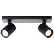 Lampy sufitowe - Lampa Brilliant Spot bar LED Marty 2 żarówki piaskowy czarny metal czarny 2x GU10, 10 W, żarówki LED w zestawie i wymienne - miniaturka - grafika 1