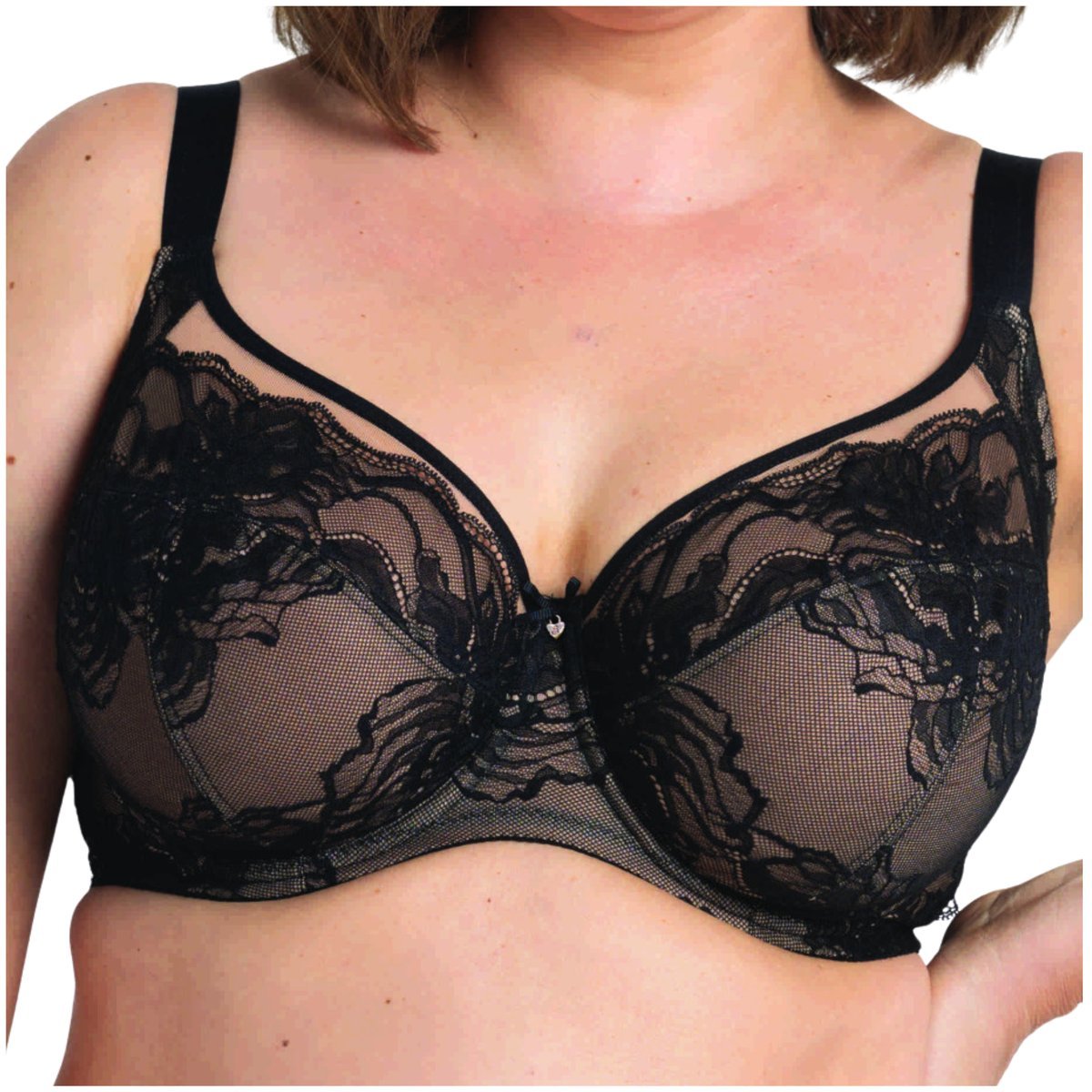 Biustonosz miękki soft koronkowy wygodny Samanta Mystery A910 czarny 80H