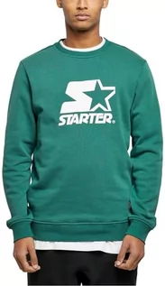 Bluzy męskie - Starter Black Label Męska bluza Starter Logo Crewneck, ciemnozielony, XXL - grafika 1