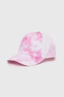 Czapki dla dzieci - Guess czapka z daszkiem bawełniana dziecięca kolor różowy wzorzysta - miniaturka - grafika 1