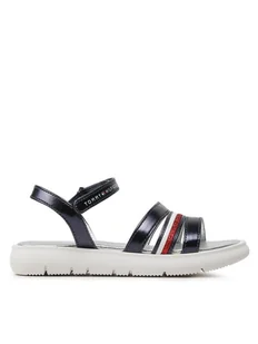 Tommy Hilfiger Sandały Stripes Velcro T4A2-32771-1372 M Granatowy - Buty dla dziewczynek - miniaturka - grafika 1