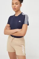 Koszulki sportowe damskie - adidas t-shirt bawełniany damski kolor granatowy - miniaturka - grafika 1