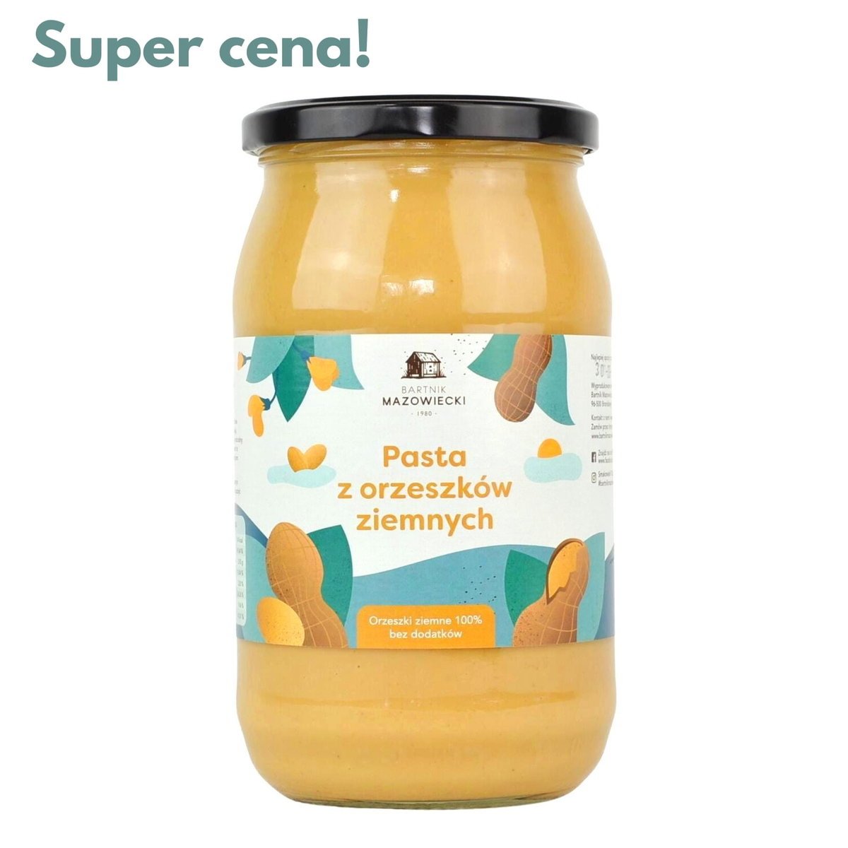 Pasta z orzechów ziemnych (arachidowych) 800g / Bartnik Mazowiecki
