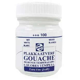 Talens Talens Gouache Extra Fine Jar 50 ml White - Farby i media malarskie - miniaturka - grafika 1