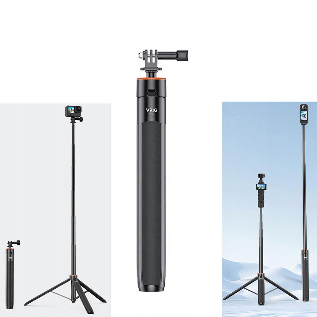 LICHIFIT Selfie Stick Do DJI OSMO POCKET 3 Action 4 Insta360 ONE X3 X2