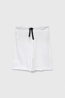 Spodnie i spodenki dla chłopców - United Colors of Benetton szorty bawełniane dziecięce kolor biały regulowana talia - grafika 1