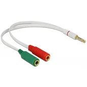 Złącza, przejściówki, adaptery - Delock Adapter Mini Jack(M) 4Pin -> Mini Jack(F)x2 20cm 65447 - miniaturka - grafika 1