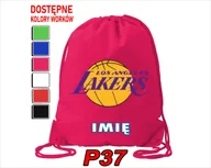Torby szkolne - WOREK SZKOLNY NA WF TRENING BUTY SPORTOWY DLA FANA LOS ANGELES LAKERS NBA - miniaturka - grafika 1
