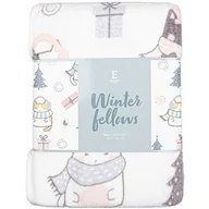 Koce - Koc WINTER FELLOWS 150 x 200 cm biały - miniaturka - grafika 1