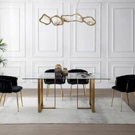 Krzesła - Zestaw 2 krzeseł z podłokietnikami z weluru i złotego metalu - Czarny - ELEGANO - miniaturka - grafika 1