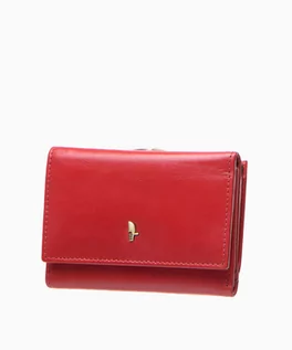 Portfele - PUCCINI Średniej wielkości skórzany czerwony portfel damski z kieszenią na bigiel - grafika 1