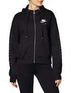Bluzy damskie - Nike W NSW AIR HOODIE FZ FLC BB, bluza damska, kolor czarny/(Ice Silver), M - miniaturka - grafika 1