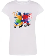 Koszulki i topy damskie - T-Shirt damski nadruk Kolorowy Piłkarz R.L - miniaturka - grafika 1