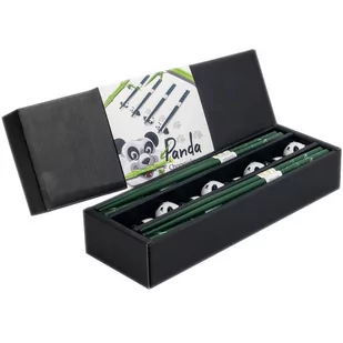 Zestaw Panda, pałeczki z motywem bambusa z podstawkami 22,5cm - 4 par - Zestawy do sushi - miniaturka - grafika 1