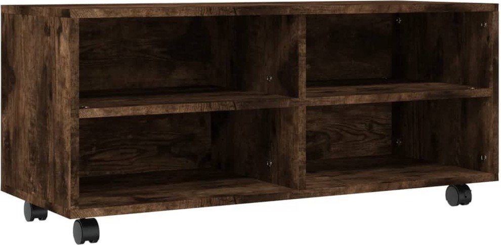 vidaXL Szafka pod TV na kółkach dąb wędzony 90x35x35 cm materiał drewnopochodny