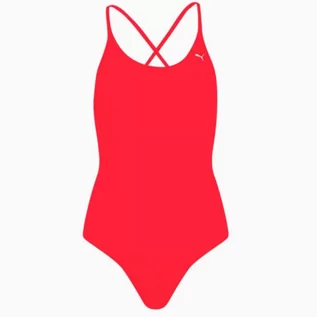 Stroje kąpielowe - Kostium kąpielowy Puma Swim V-Neck W 935086 (kolor Czerwony, rozmiar L) - grafika 1