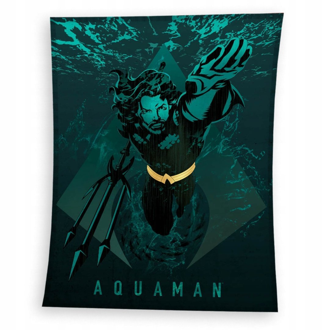 Koc Aquaman 150x200 Licencyjny Miękki Polarowy Zielony dla Fana