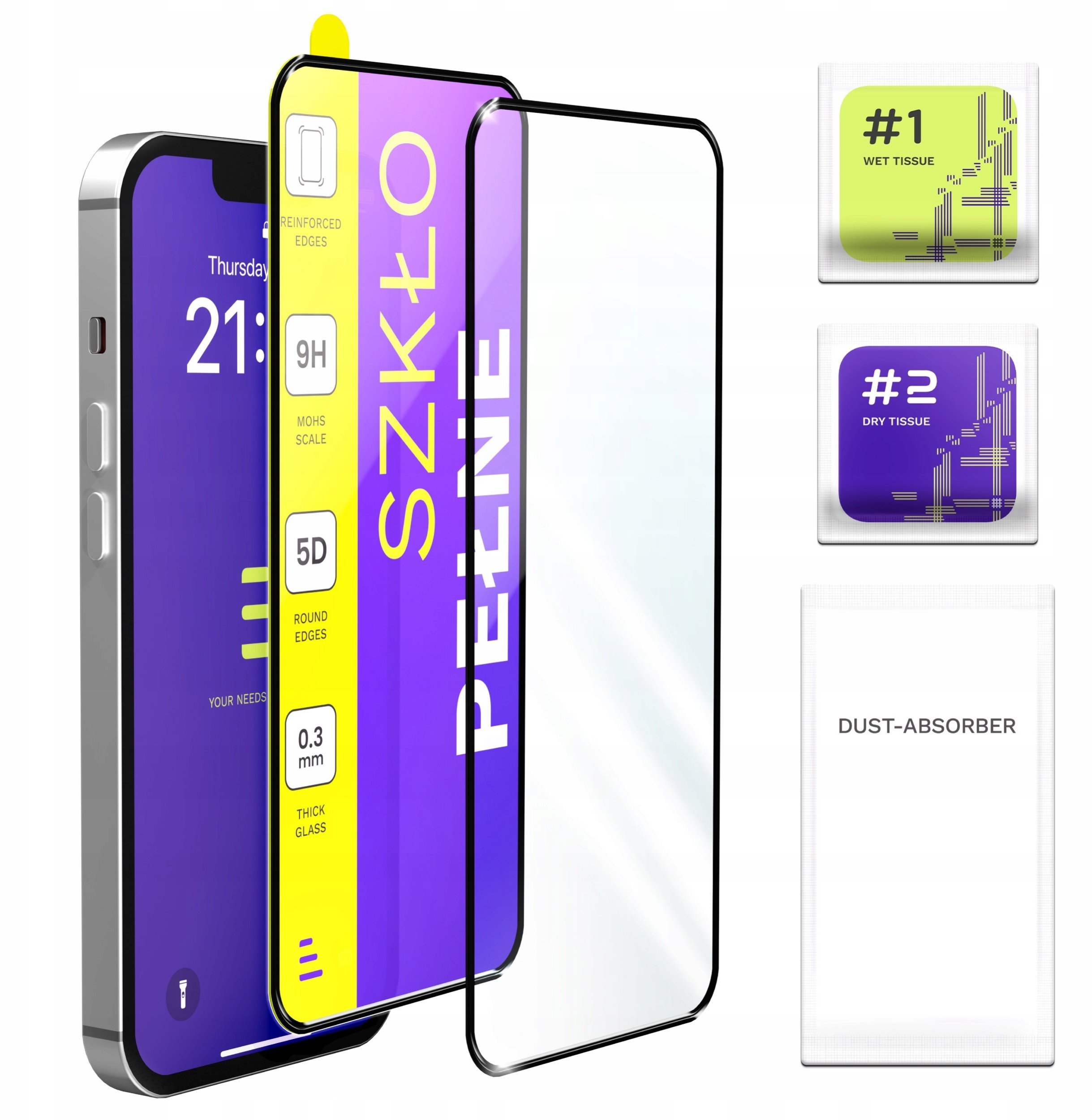 2-PAK Szkło Hartowane Pełne Do Huawei Pura 70 Szybka 9H, 5D, Ochronne