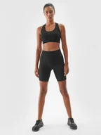 Spodnie sportowe damskie - Damskie legginsy kolarki treningowe 4F 4FWAW24TFSHF710 - czarne - miniaturka - grafika 1