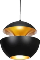 Lampy sufitowe - Nowoczesna lampa wisząca LED, średnica 25 cm, aluminiowa konstrukcja, duży czarny, trójkolorowe ściemnianie - miniaturka - grafika 1