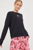 Bluzy damskie - Under Armour bluza treningowa Rival damska kolor czarny gładka - miniaturka - grafika 1