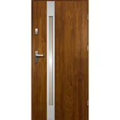 Drzwi zewnętrzne - Drzwi zewnętrzne Temidas stopsol inox złoty dąb 90 prawe RADEX - miniaturka - grafika 1