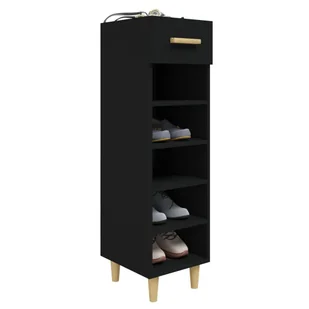 Lumarko Szafka na buty, czarna, 30x35x105 cm, materiał drewnopochodny - Szafki na buty - miniaturka - grafika 7