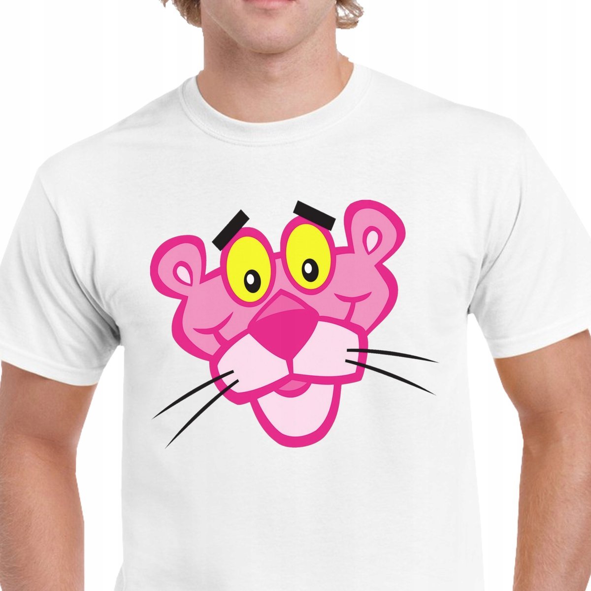 P206 Koszulka Męska Różowa Pantera Pink Panther Śmieszna Bajka Prezent Xxl