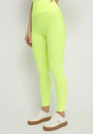 Legginsy - Jasnozielone Legginsy Sportowe z Elastyczną Gumką i Tłoczonym Wzorem Ardisa - miniaturka - grafika 1