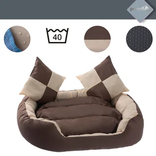 DWUSTRONNE LEGOWISKO DLA PSA 110x80x23  L BEŻ+BRĄZ - Legowiska dla psów - miniaturka - grafika 6