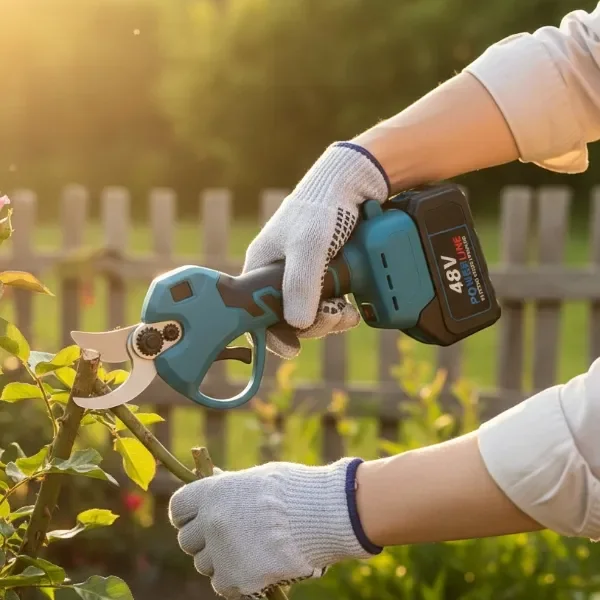 Sekator akumulatorowy elektryczny mocny do gałęzi 2x3Ah
