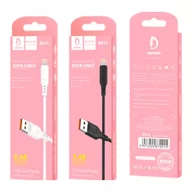 Kable USB - Kabel Usb Iphone Denmen Biały 1M D01L - miniaturka - grafika 1
