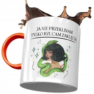 Kubki - Kubek Pomarańczowy Śmieszny Ja Nie Przeklinam z Nadrukiem ze Zdjęciem + Opakowanie na prezent (wzór 04) - miniaturka - grafika 1