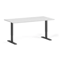Biurka - Stół z regulacją wysokości, 1 silnik, 745 - 1235 mm, blat 1600 x 800 mm, podstawa czarna, biały - miniaturka - grafika 1