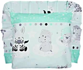 Kołdry i poduszki dla dzieci - Poduszka bawełniana jaś jasiek dziecięcy antyalergiczna 40x40cm - ZEBRA ŻYRAFA MIĘTA - miniaturka - grafika 1