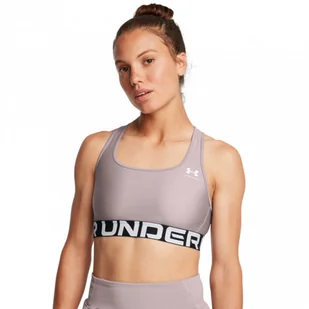 Biustonosz treningowy Under Armour UA Hg Authentics Mid Branded - beżowy - UNDER ARMOUR - Bielizna sportowa damska - miniaturka - grafika 1