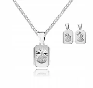 Biżuteria dla dzieci - 925 Srebrny łańcuszek medalik DEDYKACJA 40cm P3M18 - miniaturka - grafika 1