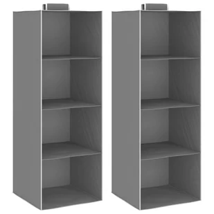 vidaXL Wiszące organizery do szafy, 2 szt., z 4 półkami, tkanina - Meble modułowe i akcesoria - miniaturka - grafika 1