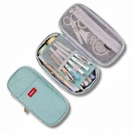 Piórniki - Duzy Piornik Szkolny Wielofunkcyjny Saszetka Trzykomorowy MlodziezowyTurkus - miniaturka - grafika 1