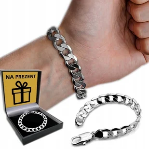 BRANSOLETA DIAMENTOWANA Srebrna Męska SREBRO pr. 925 Bransoletka 5mm/21cm - Bransolety męskie - miniaturka - grafika 1