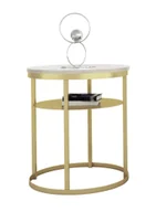 Ławy i stoliki kawowe - Stolik kawowy z metalowym stelażem dąb sonoma + złoty E0-F94 - miniaturka - grafika 1