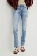 Spodnie damskie - Pepe Jeans jeansy SLIM JEANS MW damskie kolor niebieski PL204589PG0 - miniaturka - grafika 1